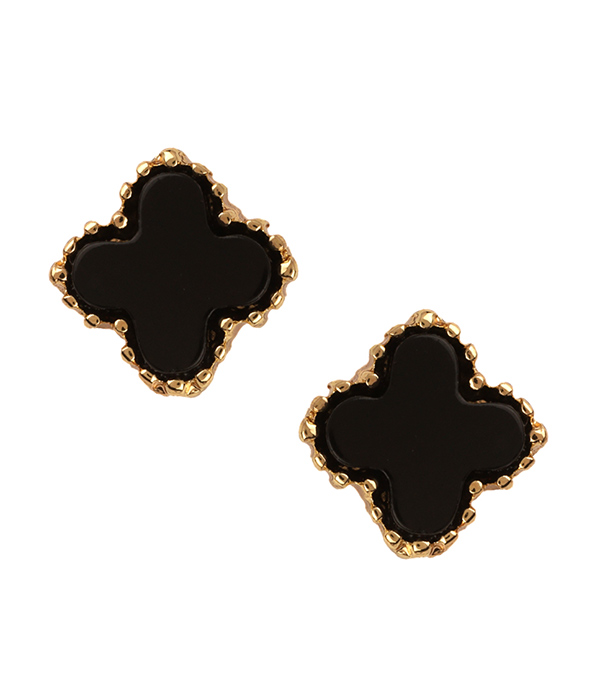 Druzy quatrefoil earring