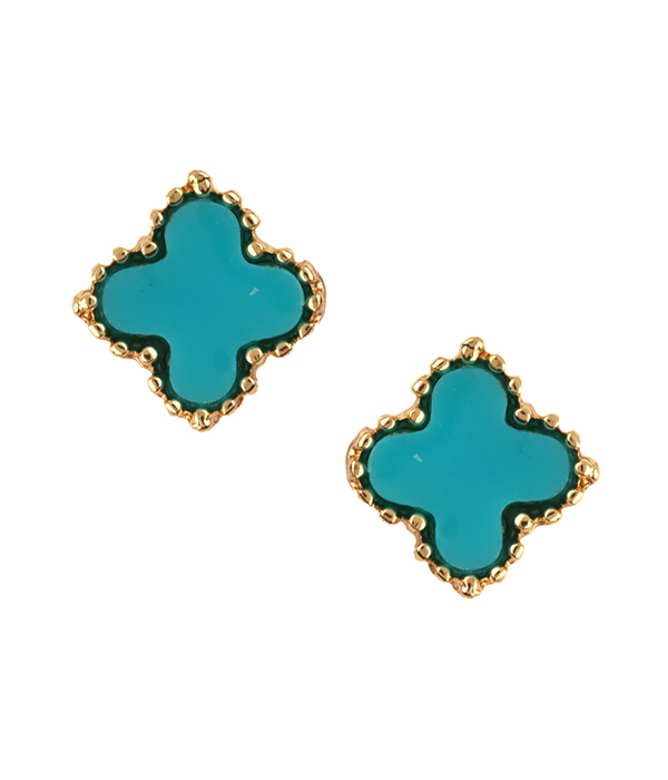 Druzy quatrefoil earring