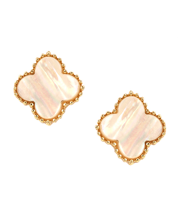 Druzy quatrefoil earring