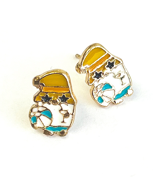 Summer theme epoxy earring - beach ball