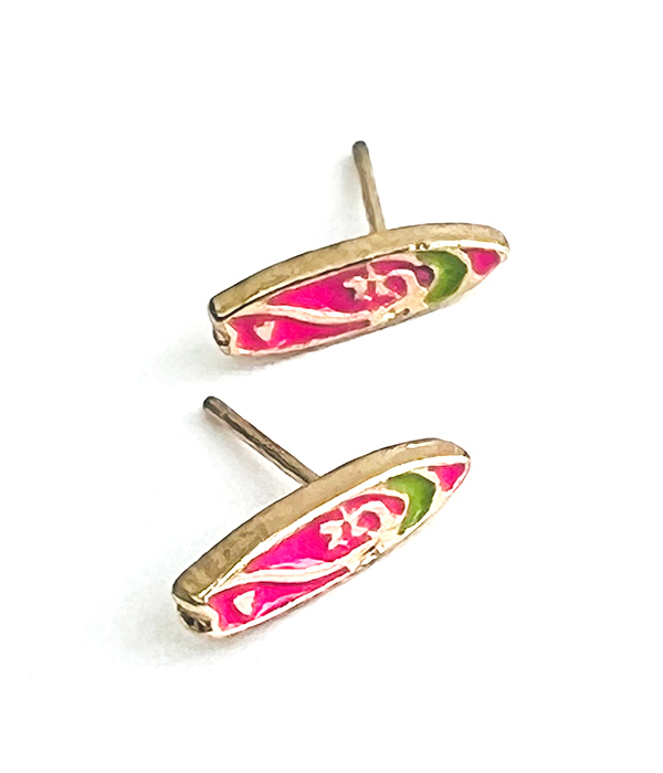 Summer theme epoxy earring - surf board