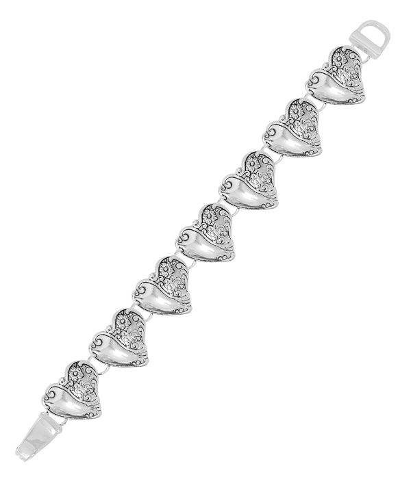 Designer textured magnetic bracelet - heart
