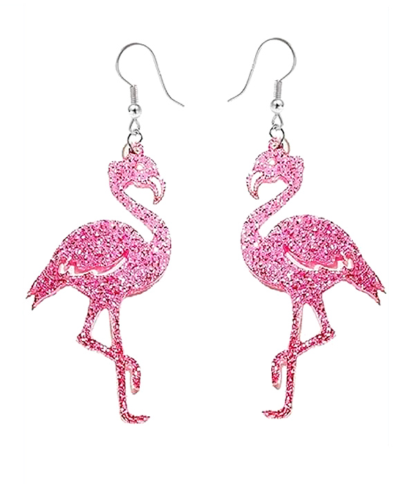Tropical theme acrylic earring - flamingo