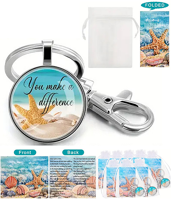 Sealife theme puffy glass keychain gift set