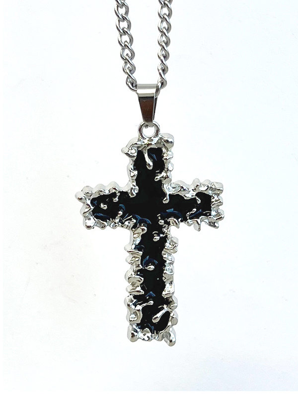 Stainless steel retro cross men's necklace