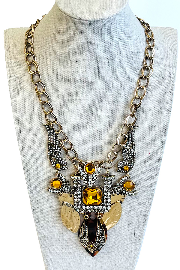 Vintage art statement necklace