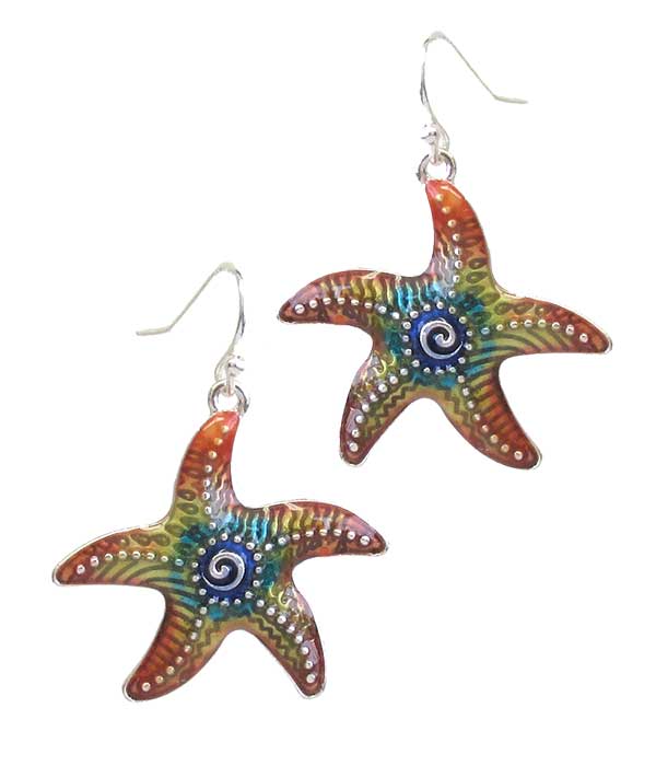 Sealife theme epoxy earring - starfish