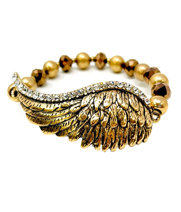 Angel wing stretch bracelet