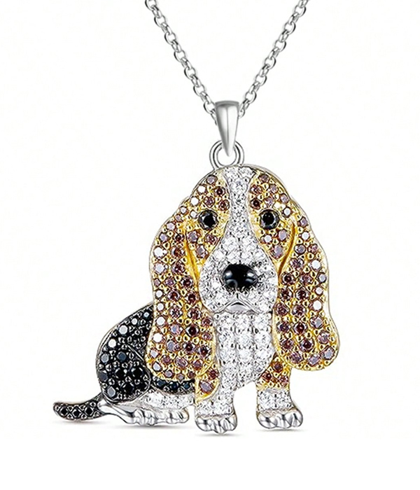 Pet lovers theme dog necklace - beagle