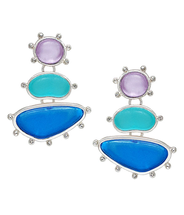 Sealife seaglass dangle drop earring