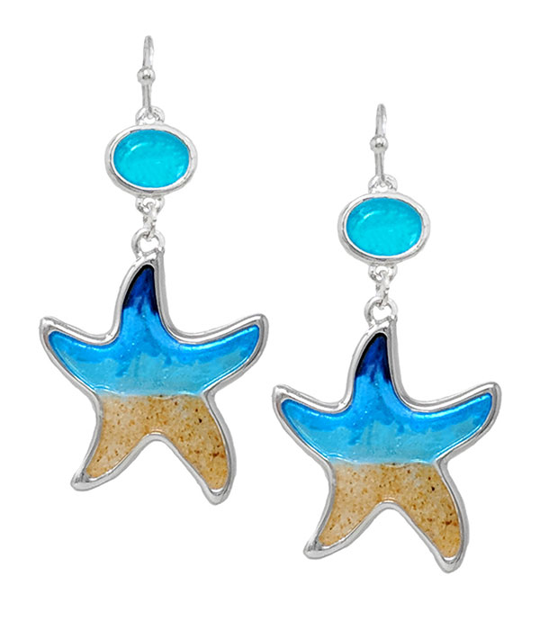 Sealife theme sand and ocean inspired earring - starfish