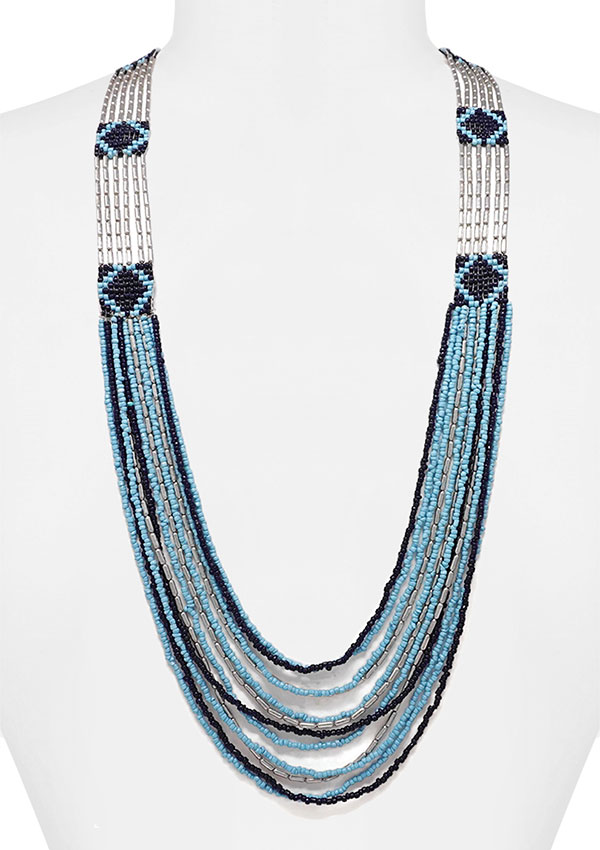 Seedbead multi layer chunky necklace