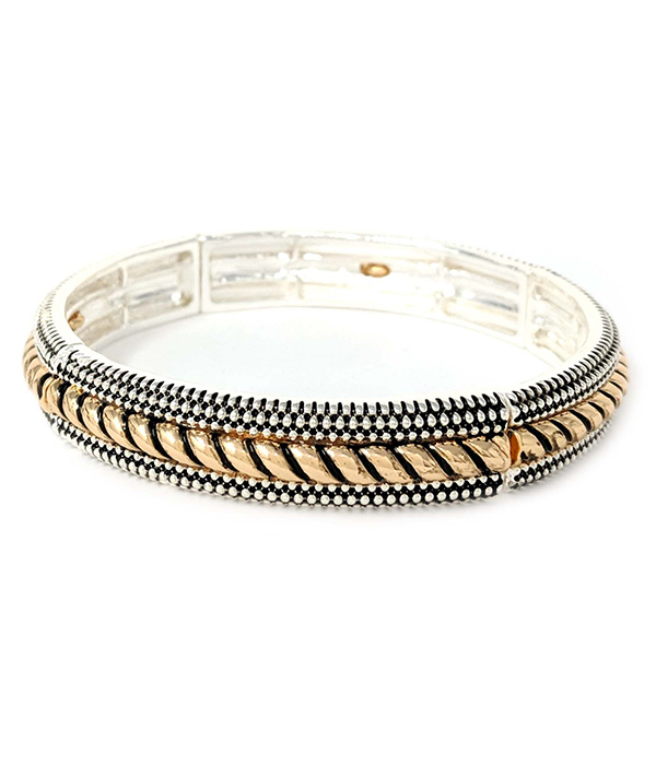 Designer textured stretch bracelet