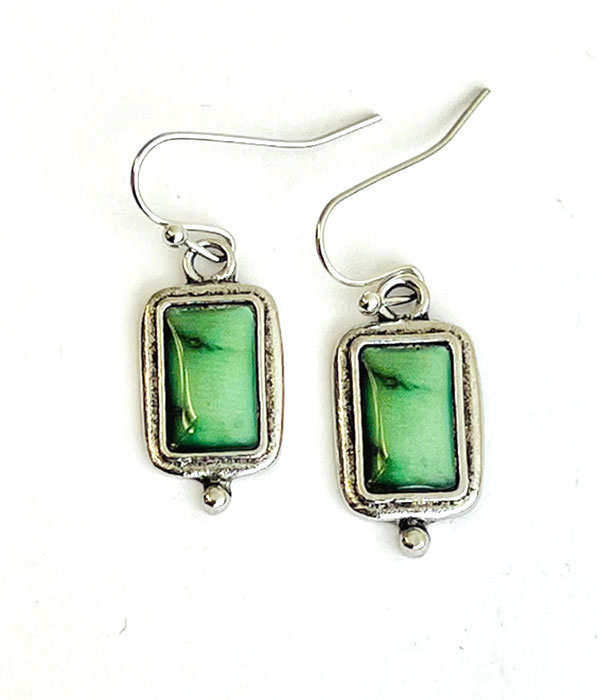 Antique silver marble inspired earring