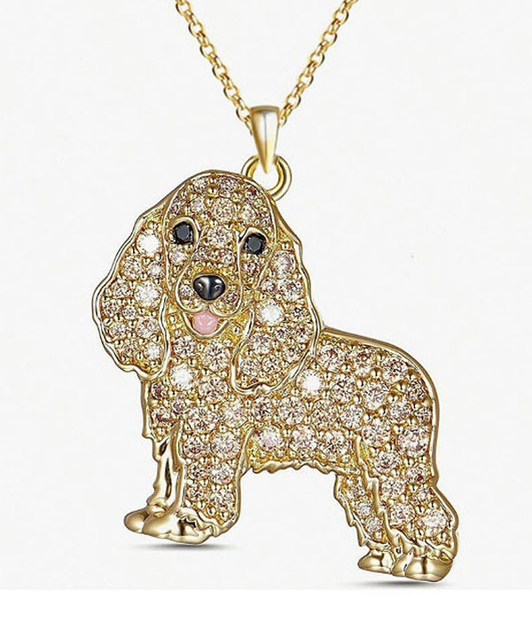 Pet lovers theme dog necklace - golden retriever