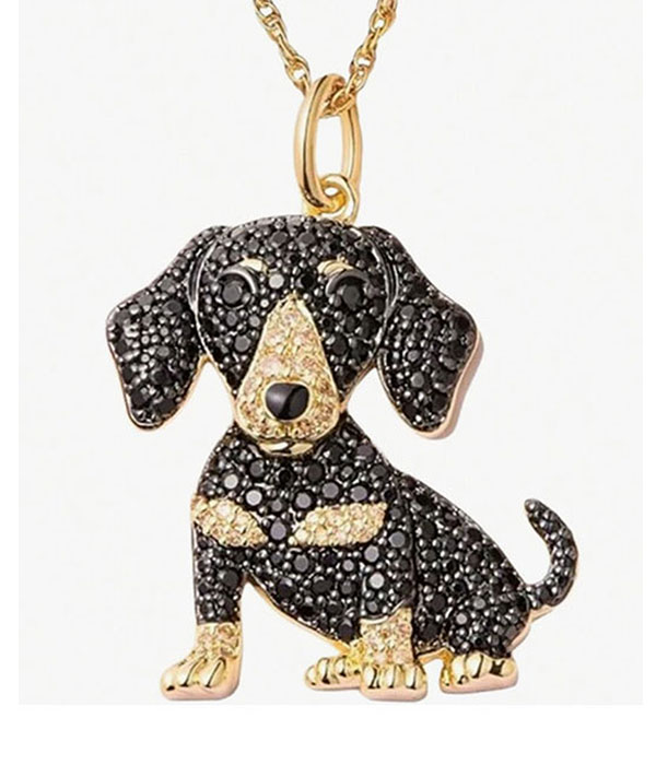 Pet lovers theme dog necklace - dachshund