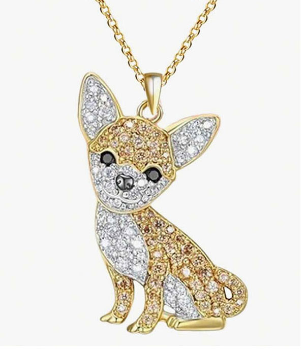 Pet lovers theme dog necklace - chihuahua