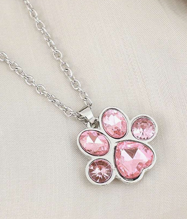 Pet lover theme paw necklace