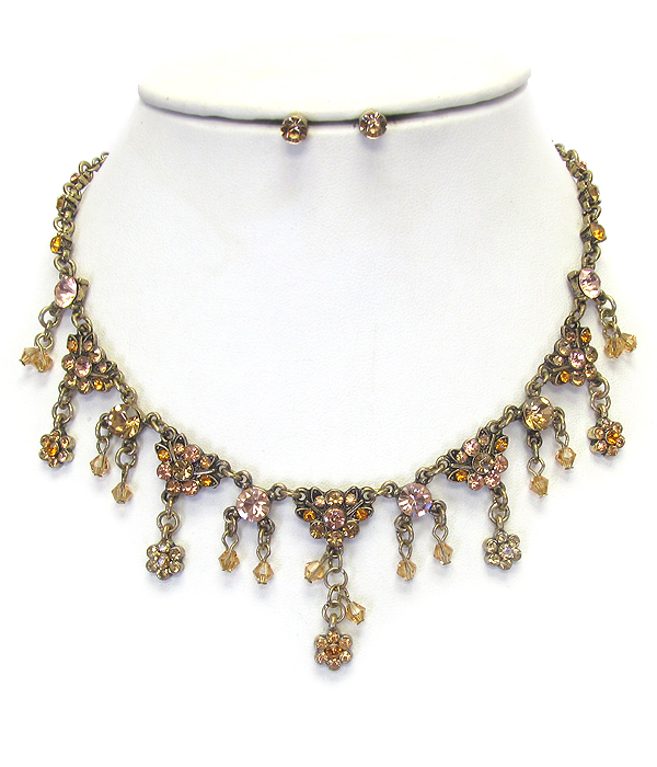 Vintage luxury class crystal necklace set