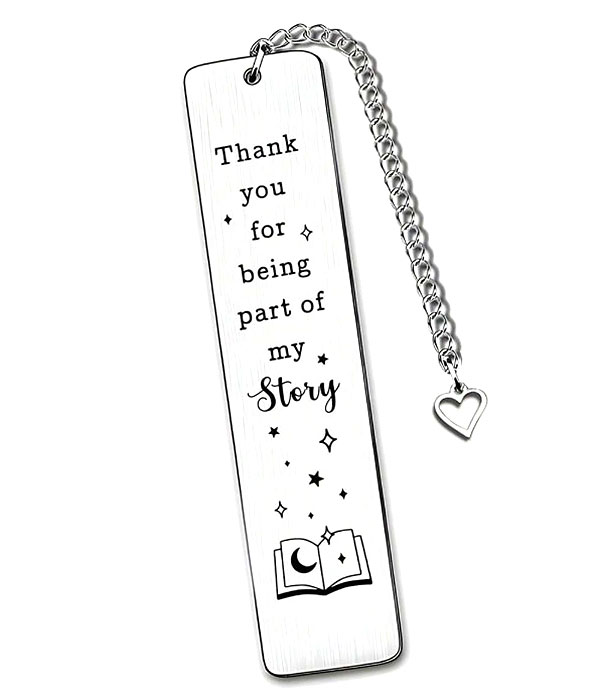 Stainless steel engraved bookmark - heart