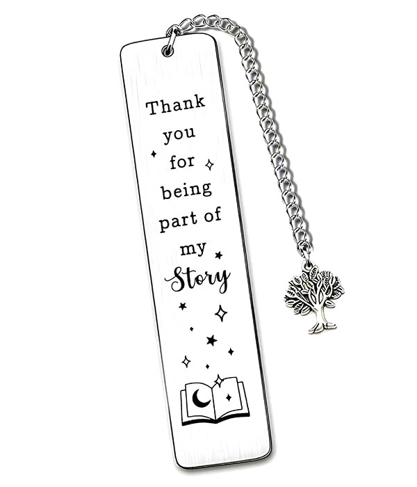 Stainless steel engraved bookmark - tree of life