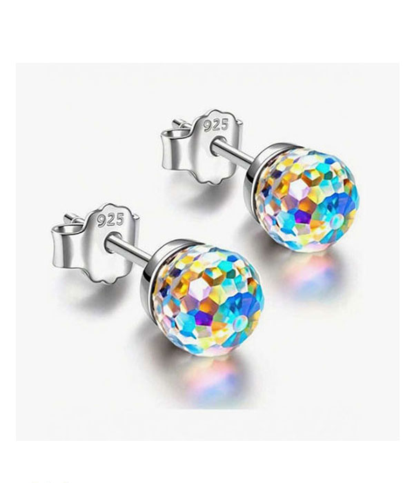 Crystal ball earring