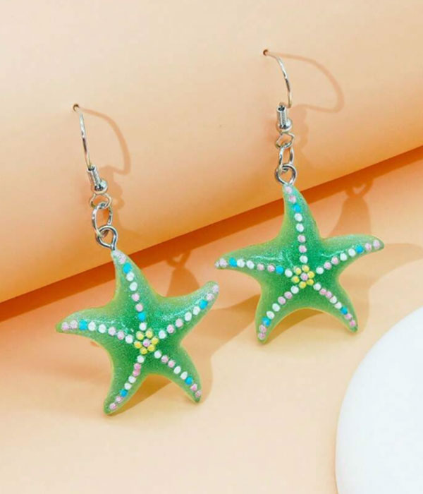 Sealife theme resin earring - starfish