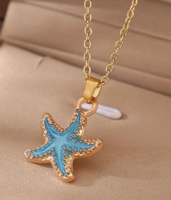 Sealife theme strafish necklace