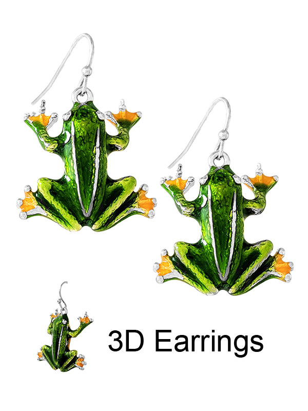 TROPICAL THEME 3D EPOXY EARRING - FROG