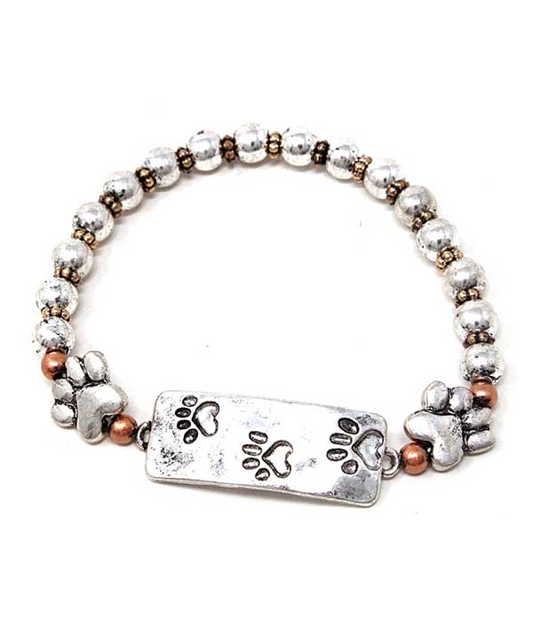 Paw print stretch bracelet