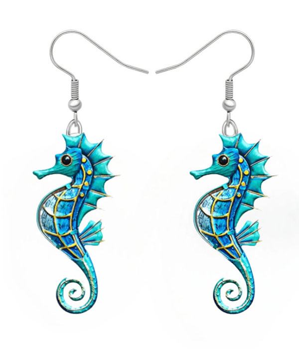 Sealife theme seahorser earring