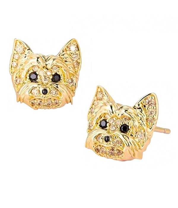 Pet lovers theme dog earring - royal yorkie