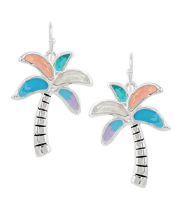 Tropical theme earring - palm tree