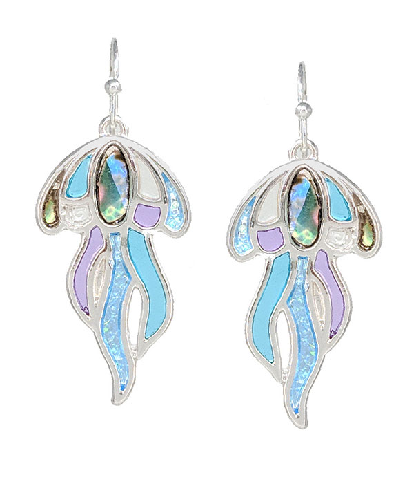 Sealife theme window epoxy earring - jellyfish