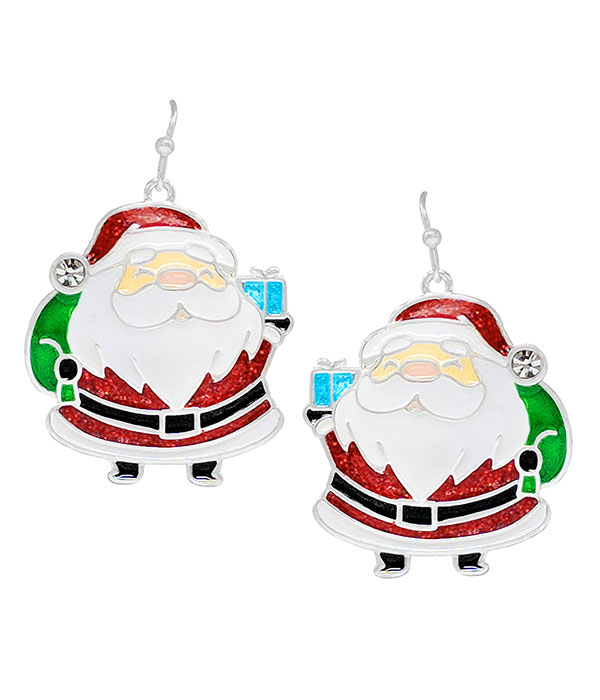 Christmas theme epoxy earring - santa