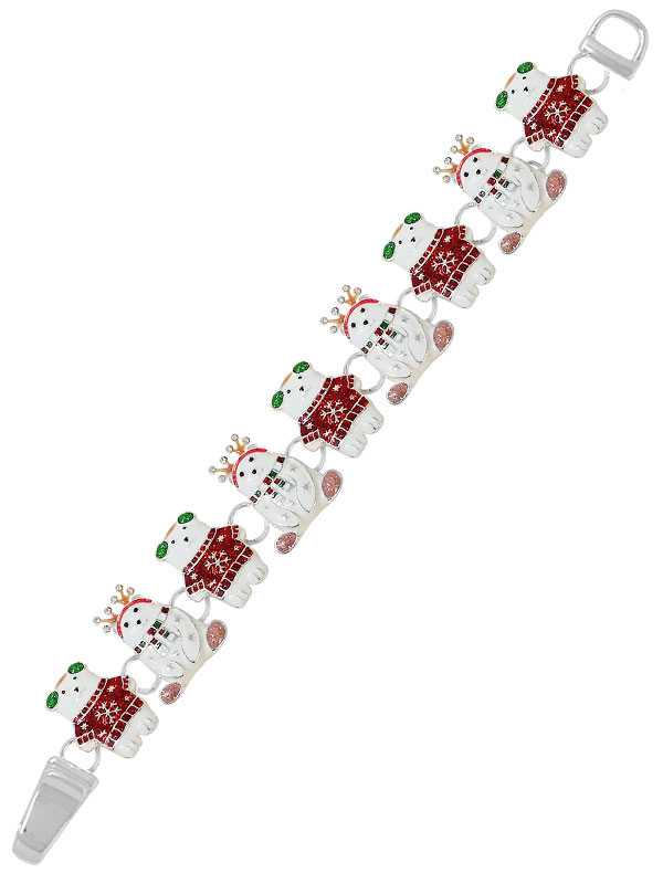 Christmas theme epoxy magnetic bracelet - polar bear