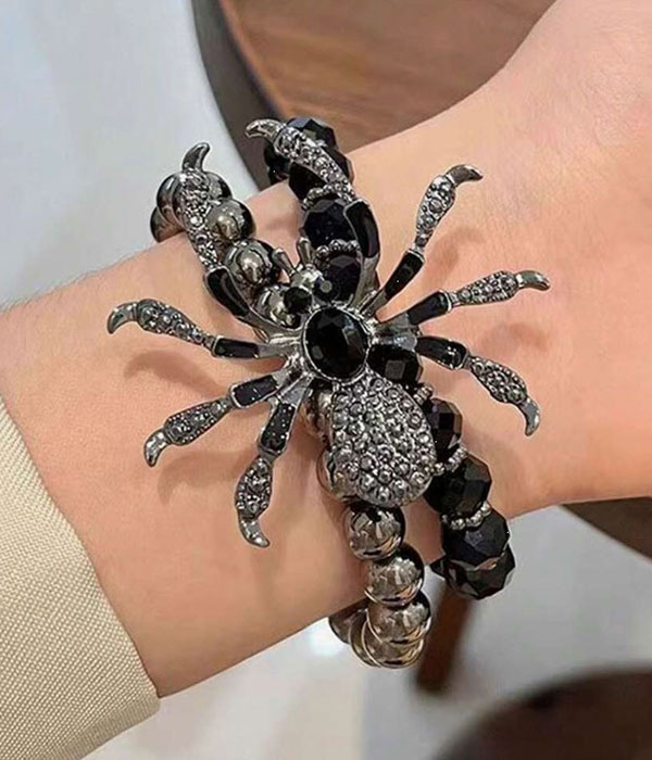 Halloween theme spider stretch bracelet