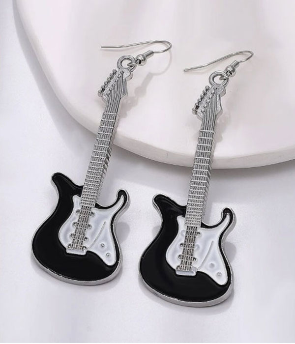 Musical instrument earring - electric guitar