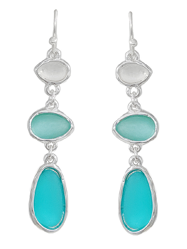 Sealife theme seaglass dangle drop earring