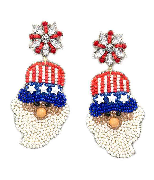 PATRIOTIC AMERICAN FLAG UNCLE SAM EARRING