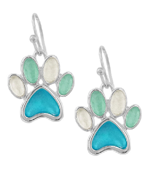 Pet lovers theme seaglass earring - paw