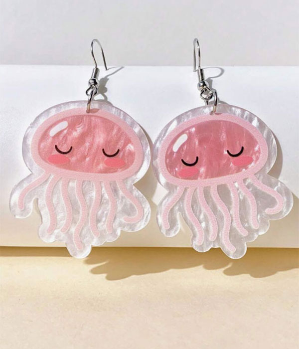Sealife theme acrylic earring - jellyfish