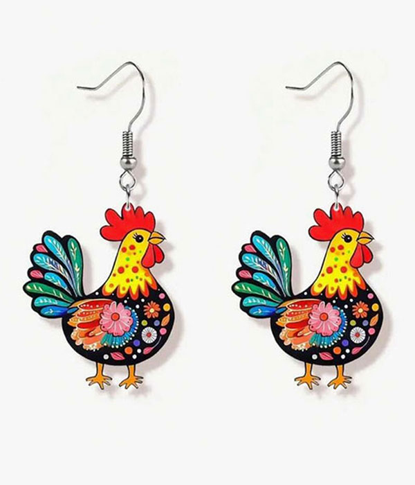 Acrylic chicken earring