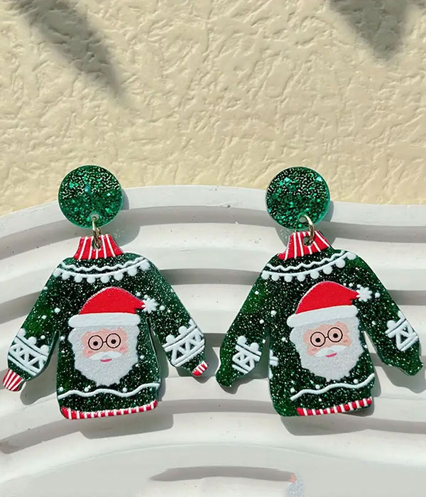 Christmas theme ugly shirt earring