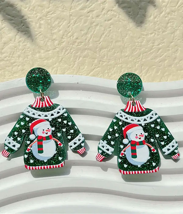 Christmas theme ugly shirt earring