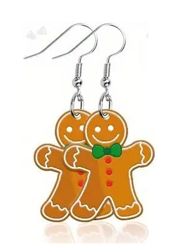 Christmas theme acrylic earring - ginger bread