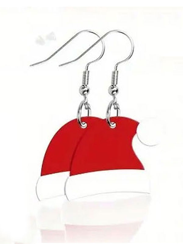 Christmas theme acrylic earring - hat