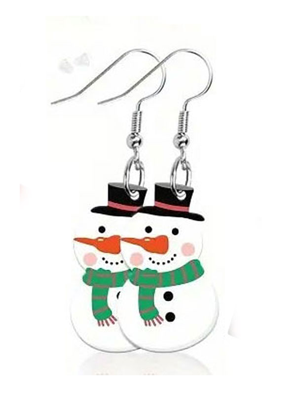 Christmas theme acrylic earring - snowman