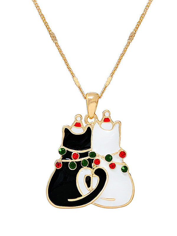 Christmas theme epoxy earring - cat