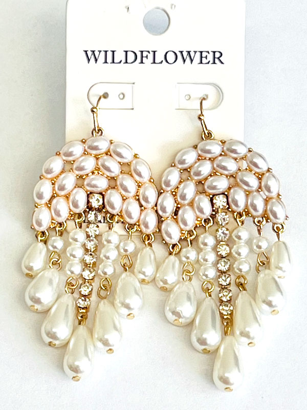 Jellyfish inspired pearl drop earring